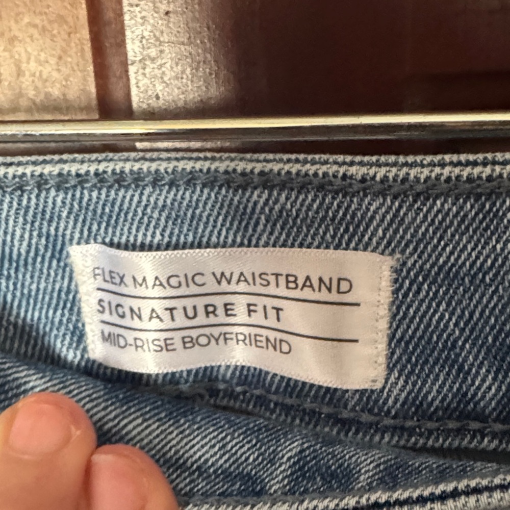 Lane Bryant Light Blue Patchwork Cuffed Straight-… - image 3